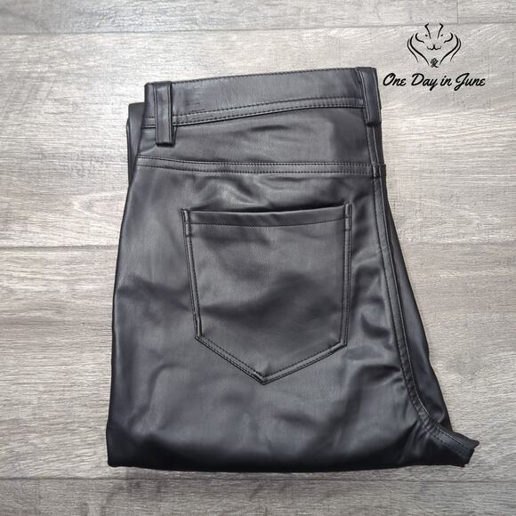 Kensie Jeans Vegan Leather Straight Leg Pants Size 8 - Picture 6 of 6